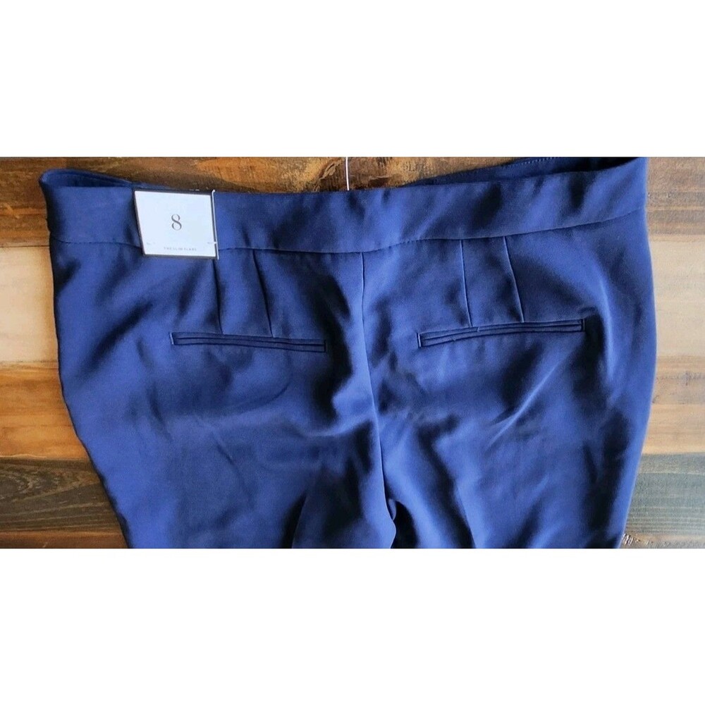 WHBM NWT The Nautical Slim Flare Gold Buttons Navy Blue Sz 8R MSRP $89.00 - Picture 7 of 15